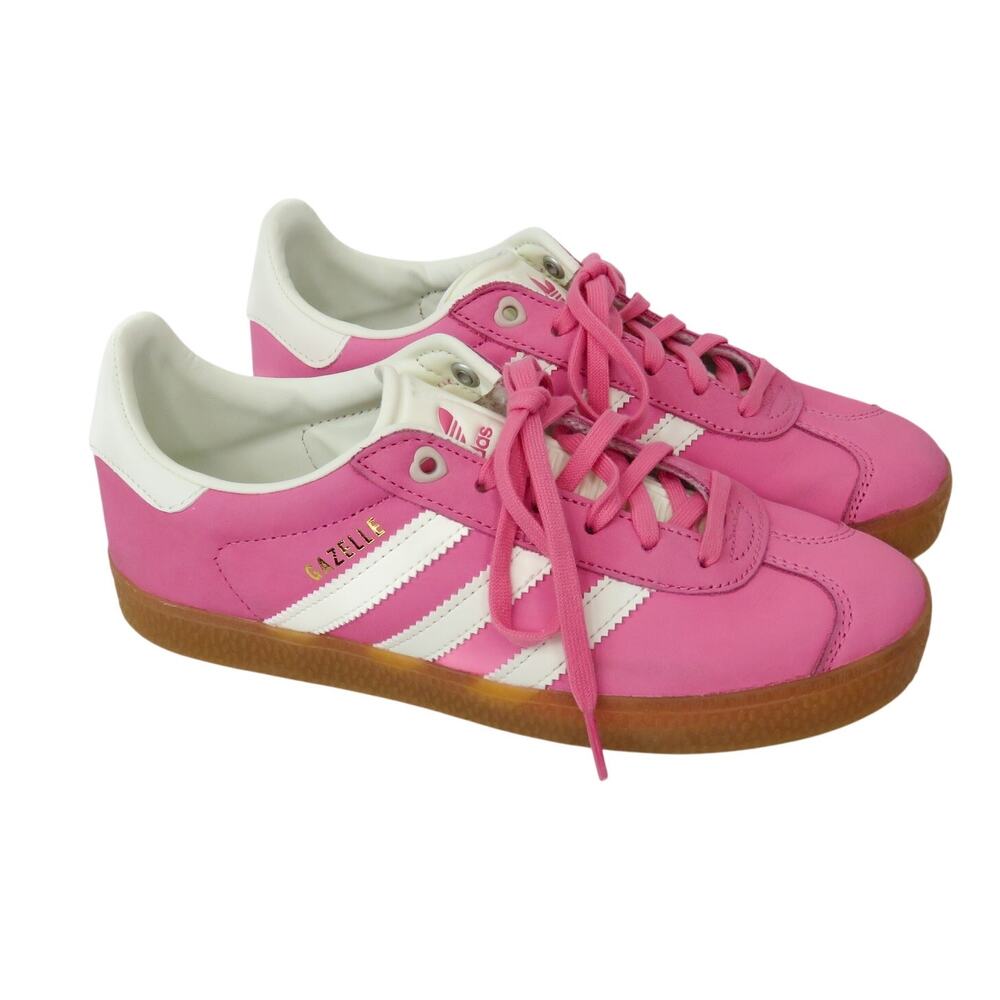 adidas Gazelle Pink and White Leather Sneakers